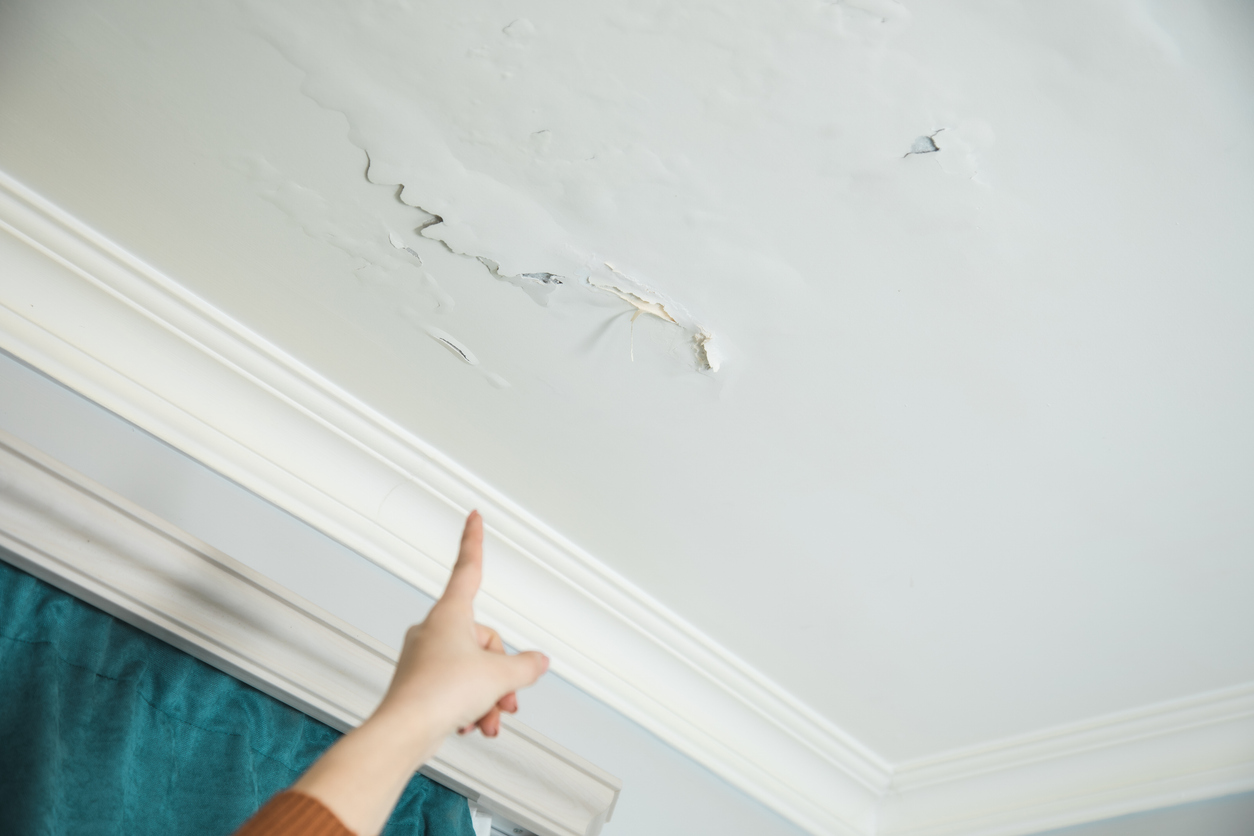 Bubbling or peeling paint on cieling
