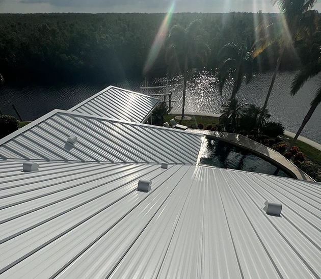 Metal roof installation project on a Florida home