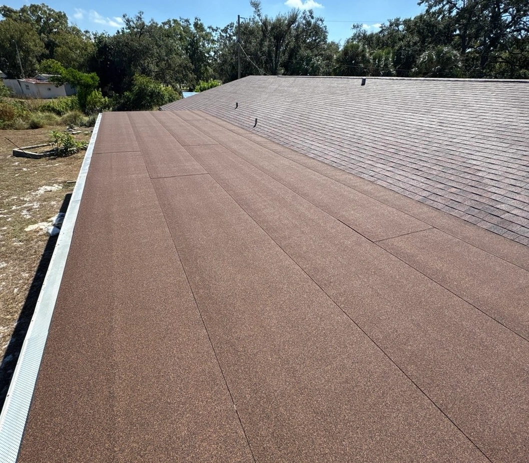 Flat roof to pitched roof transition, Palm River, FL