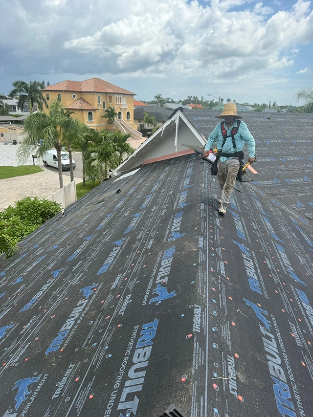 High-temp peel and stick underlayment for a standing seam metal roof, Apollo Beach, FL